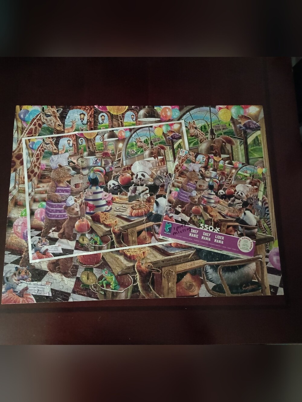 3/$10 🌟 550 Piece Ceaco Animal Party Chef Mania Jigsaw Puzzle